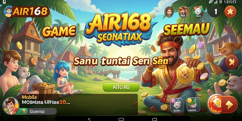 Tampilan gameplay menyenangkan dari <strong>AIR168</strong> dengan antarmuka yang ceria.
