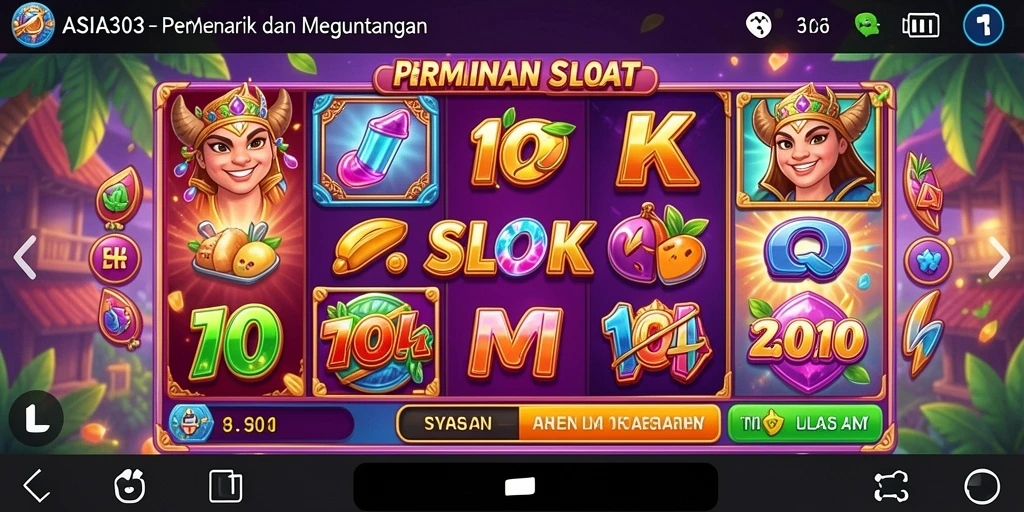 Tampilan menarik dan warna-warni gameplay Slot ASIA303.