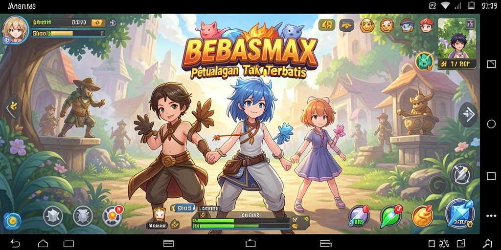 Gameplay seru BEBASMAX dengan karakter anime yang menarik.
