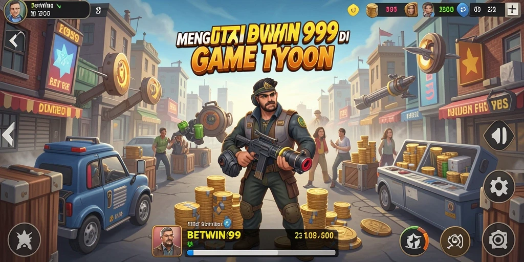 Tampilan gameplay <strong>BETWIN999</strong> yang mendetail dan interaktif dalam bisnis Tycoon.