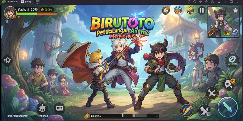 Gameplay BIRUTOTO menunjukkan petualangan seru di dunia anime.