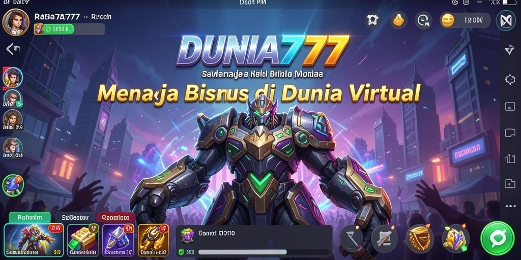 Screenshot gameplay DUNIA777 menunjukkan manajemen bisnis yang seru dan interaktif.