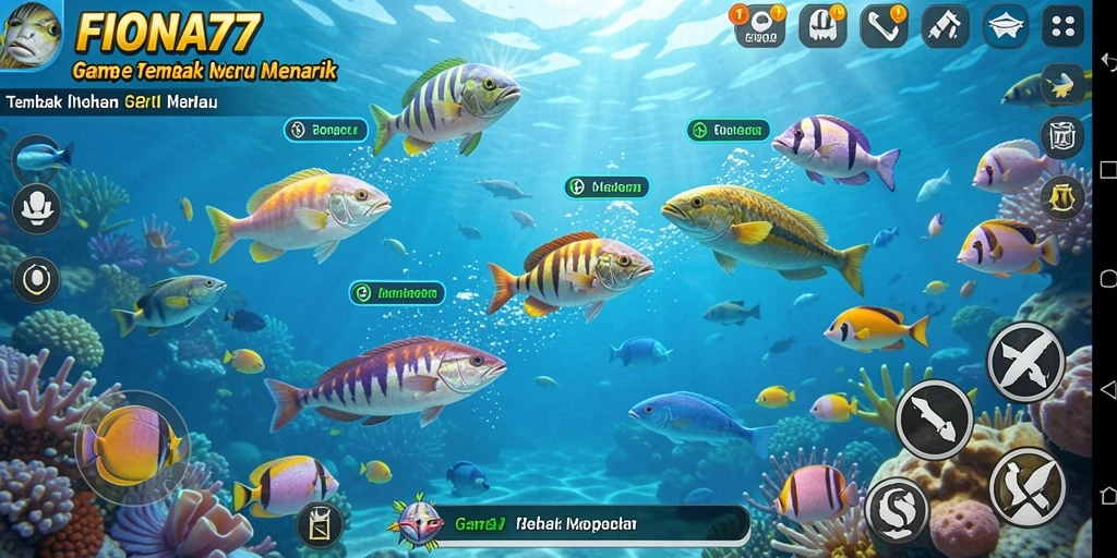 Tampilan gameplay Tembak Ikan yang seru di FIONA77.