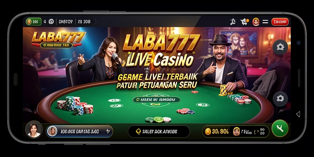 Screenshot utama LABA777 menampilkan dealer langsung dan gameplay menarik.