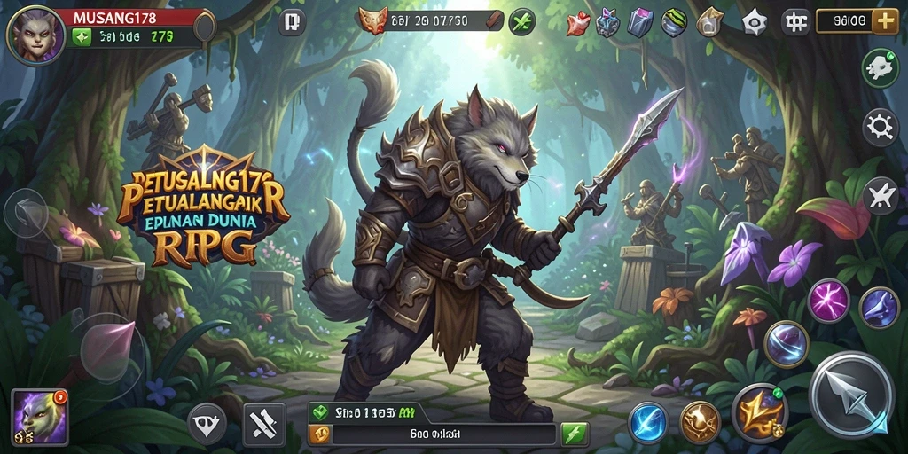Screenshot utama MUSANG178 menampilkan aksi pertarungan yang mendebarkan dalam dunia RPG.