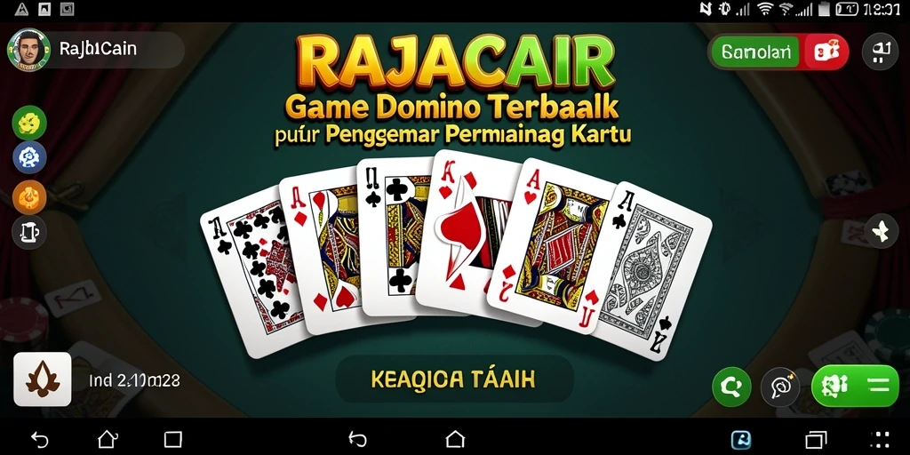 Screenshot RAJACAIR menampilkan aksi permainan Domino yang seru.